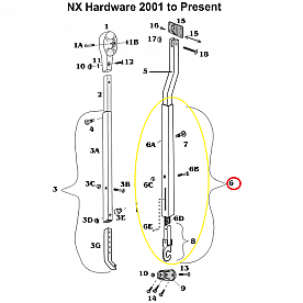 Awning Satin Rafter Arm Tube Assembly 718230