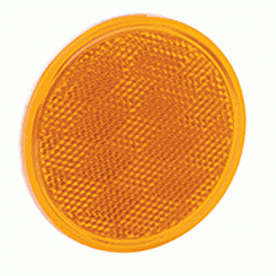 Amber Reflector 3 inch Diameter Adhesive Backing 106089
