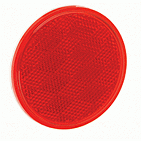 Red Reflector 3 inch Diameter Adhesive Backing 106088