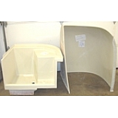 Shower Stall, Two Piece, Fiberglass Almond 203114 NLA