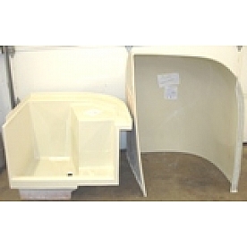 Shower Stall, Two Piece, Fiberglass Almond 203114 NLA