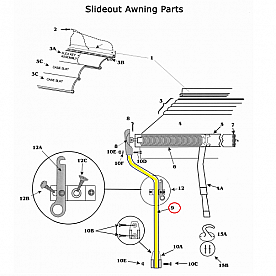 Satin Slideout 4 inch Offset Arms with 2 Bends - 731304