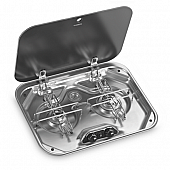 Two Burner Stainless Steel Cook Top with Glass Lid 690576