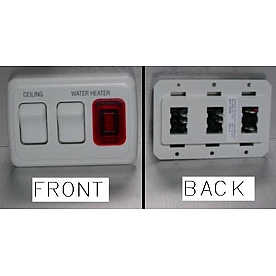 Switch Body 3 Gang White with Red Light - 511745