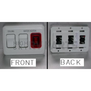Switch Body 3 Gang White with Red Light - 511745