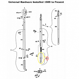 Awning Satin Claw And Bar Assembly With Pin - 718611