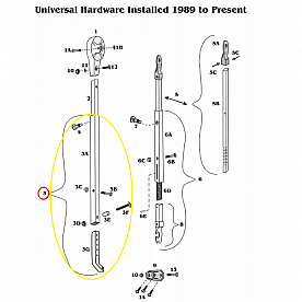 Awning Satin Front/Rear Main Arm Tube Assembly 71620F/R