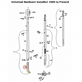 Awning Satin Hinge Bar - 716700