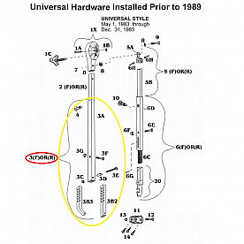 Bright Front/Rear Main Arm Tube Assembly - 21610F/R