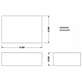 Ameri-Kart Fresh Water Tank 26 Gallon 31 inch x 21 inch x 10 inch - W0084/622
