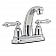 Averen Relaqua Faucet 2 Teapot Handle Chrome Plastic for Lavatory AL-4234C