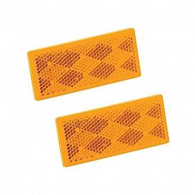 Reflector Amber Lens  Rectangular with Adhesive Backing - Set Of 2