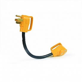 Camco RV 18 inch PowerGrip Dogbone Electrical Adapter, 50AM / 30AF - 55175