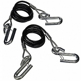 Demco RV Trailer Safety Cable 86'' Coiled With Hooks 7000 LB - Set Of 2