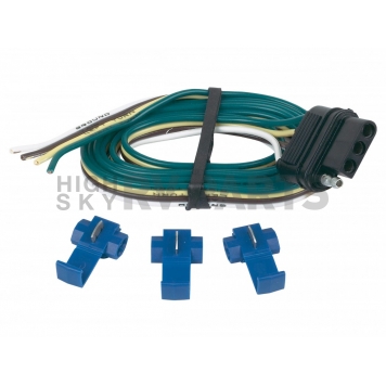 Hopkins MFG Trailer Wiring Connector, 4 Wire Flat 48 inch With 3 Splice Connectors