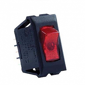JR Products 120 Volt On/ Off Switch, 3 Terminals, Red Illuminated, SPST Black 12515