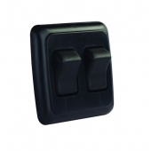 JR Products Double Multi Purpose On/Off Switch SPST - Black With Bezel - 12235