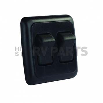 JR Products Double Multi Purpose On/Off Switch SPST - Black With Bezel - 12235