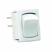 JR Products Mini On/ Off Rocker Switch, 2 Terminals, SPST, White 13645 