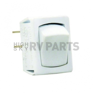 JR Products Mini On/ Off Rocker Switch, 2 Terminals, SPST, White 13645 