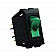JR Products Multi Purpose On /Off Rocker Switch SPST - Green Illuminated, Black 13695