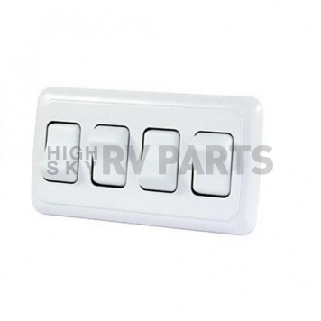 JR Products Multi Purpose Quad On/ Off Rocker Switch, 2 Terminals, SPST, White