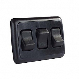 JR Products Multi Purpose Triple On/ Off Switch - Black - 12245