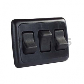 JR Products Multi Purpose Triple On/ Off Switch - Black - 12245