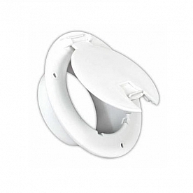 JR Products Round Electrical Hatch, Accepts Up To 50 Amp Cord, Polar White