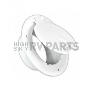 JR Products Round Electrical Hatch, Accepts Up To 50 Amp Cord, Polar White