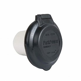 Marinco Round Receptacle 125 Volt/ 30 Amp Black - 304EL-BRV.BLK