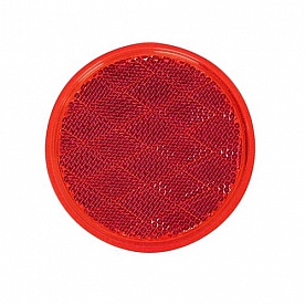 Peterson Mfg. Reflector Lens 3-3/16 inch Round Quick Mount Red without Housing Adhesive Backing