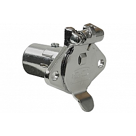 Pollak Trailer Wiring Connector, 4 Way Round Socket, 20 Amps
