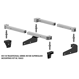 PullRite Fifth Wheel Hitch SuperRail Mounting Kit 3118 for 2007 - 2019 Toyota Tundra