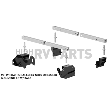 PullRite Fifth Wheel Hitch SuperRail Mounting Kit 3119 for 2009 - 2014 Ford F150