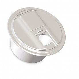 RV Designer Round Electric Cable Hatch, Colonial White