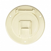 RV Designer Round Electrical Hatch, Colonial White, Non Lockable