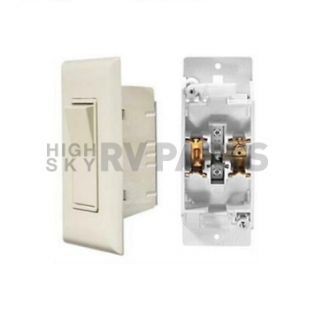 RV Designer Self Contained Contemporary Switch With Cover-Plate 125 V - Ivory S843