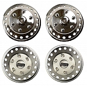 Dicor Corp. Wheel Simulator - 16 Inch Front And Rear Stainless Steel - Set Of 4 - SHSF1612