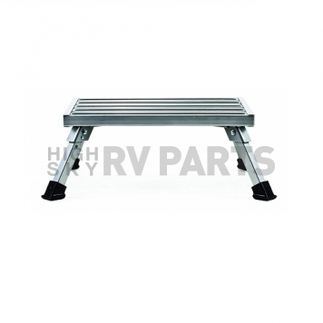 Extra Large Aluminum Step Stool with Adjustable Leg 16″ x 24″ - Gray-4