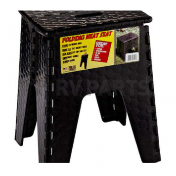 B&R Plastics Step Stool - Folding Neat Seat 15 inch Black 152-6BK-1