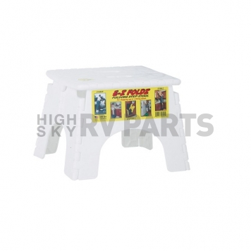 B&R Plastics E-Z FOLDZ Step Stool - 9 inch White 101-6-4