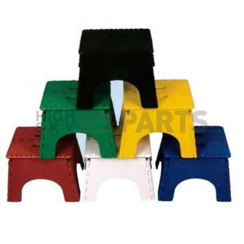 B&R Plastics E-Z FOLDZ Step Stool - 9 inch Assorted Color - Set Of 6 - 101-6FA-1