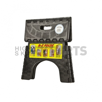 B&R Plastics E-Z FOLDZ Step Stool - 9 inch Black 101-6BK-2