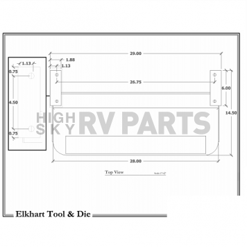 Elkhart Tool and Die Single Manual Folding Entry Step 28 inch with 5-1/4''Drop-6