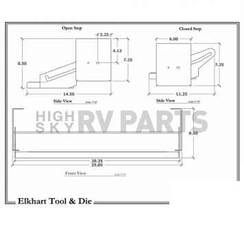 Elkhart Tool and Die Single Manual Folding Entry Step 28 inch with 7-1/4''Drop-6