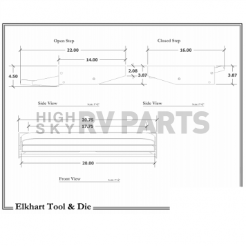 Elkhart Tool and DieSingle Manual Folding Entry Step 20 inch with 3''Drop-4