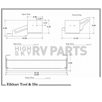 Elkhart Tool and Die Single Manual Folding Entry Step 24 inch with 5-1/4''Drop-6