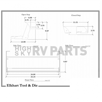 Elkhart Tool and Die Single Manual Folding Entry Step 24 inch Width 8 inch Drop-2