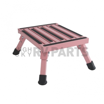 Aluminum Step Stool with Adjustable Leg 14 Inch x 11 Inch - Pink - S-07C-P-1
